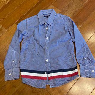 TOMMY HILFIGER 紺チェックシャツ 130 兄弟お揃い