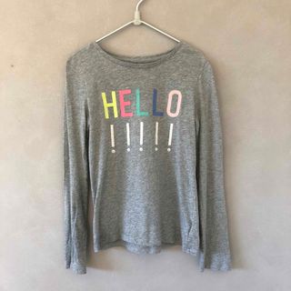 ギャップキッズ(GAP Kids)のギャップキッズ　ロゴロンT HELLO 140 グレー(Tシャツ/カットソー)