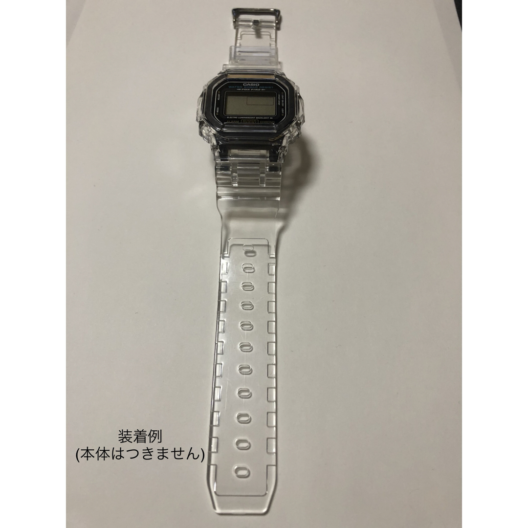 (新品)G-SHOCK カスタム 5600系用ベゼル&ベルト 透明クリア　工具付 ハンドメイドの素材/材料(各種パーツ)の商品写真