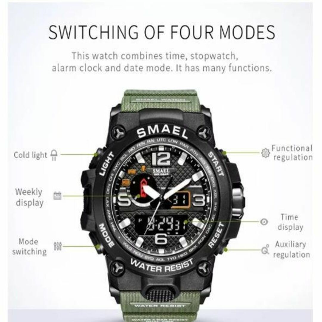 ■新品！■ ダイバーズウォッチ　deepカーキバンド メンズ レディース 腕時計 メンズの時計(腕時計(デジタル))の商品写真