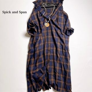 スピックアンドスパン(Spick & Span)のスピックアンドスパン　タータンチェックフレアシャツワンピ　長袖(ロングワンピース/マキシワンピース)