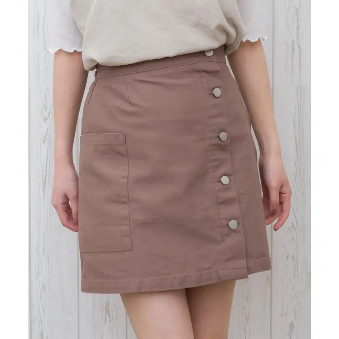 SpRay(スプレイ)のspray ツイルサイドボタンミニスカート レディースのスカート(ミニスカート)の商品写真