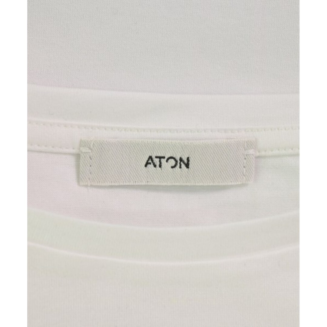 ATON(エイトン)のATON エイトン Tシャツ・カットソー 2(M位) 白 【古着】【中古】 レディースのトップス(カットソー(半袖/袖なし))の商品写真