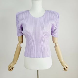 PLEATS PLEASE ISSEY MIYAKE - 【美品】プリーツプリーズ　半袖　カットソー　トップス　ライトパープル　トップス