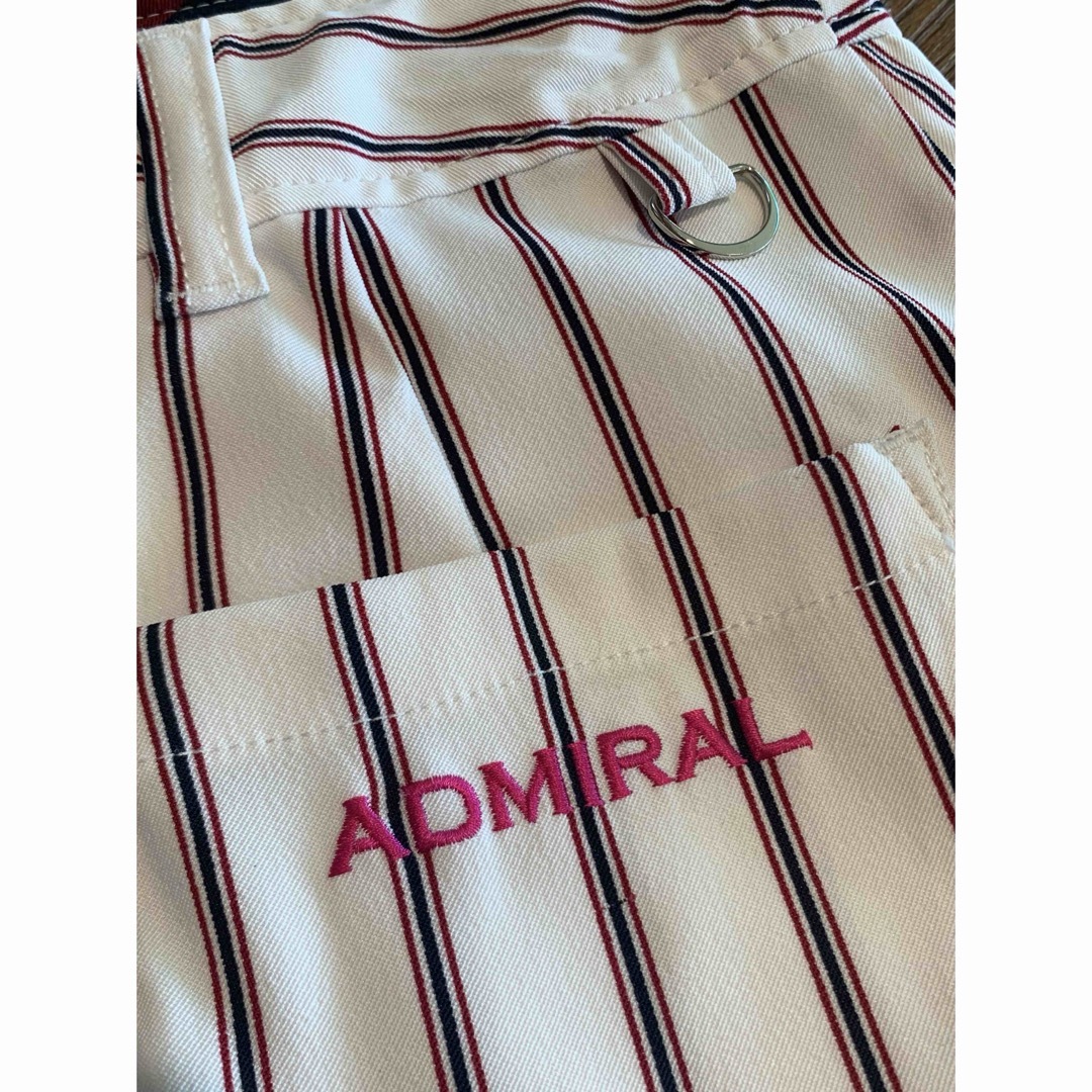 Admiral(アドミラル)のAdmiral ゴルフウェアスカート　赤×白×ネイビーストライプ スポーツ/アウトドアのゴルフ(ウエア)の商品写真