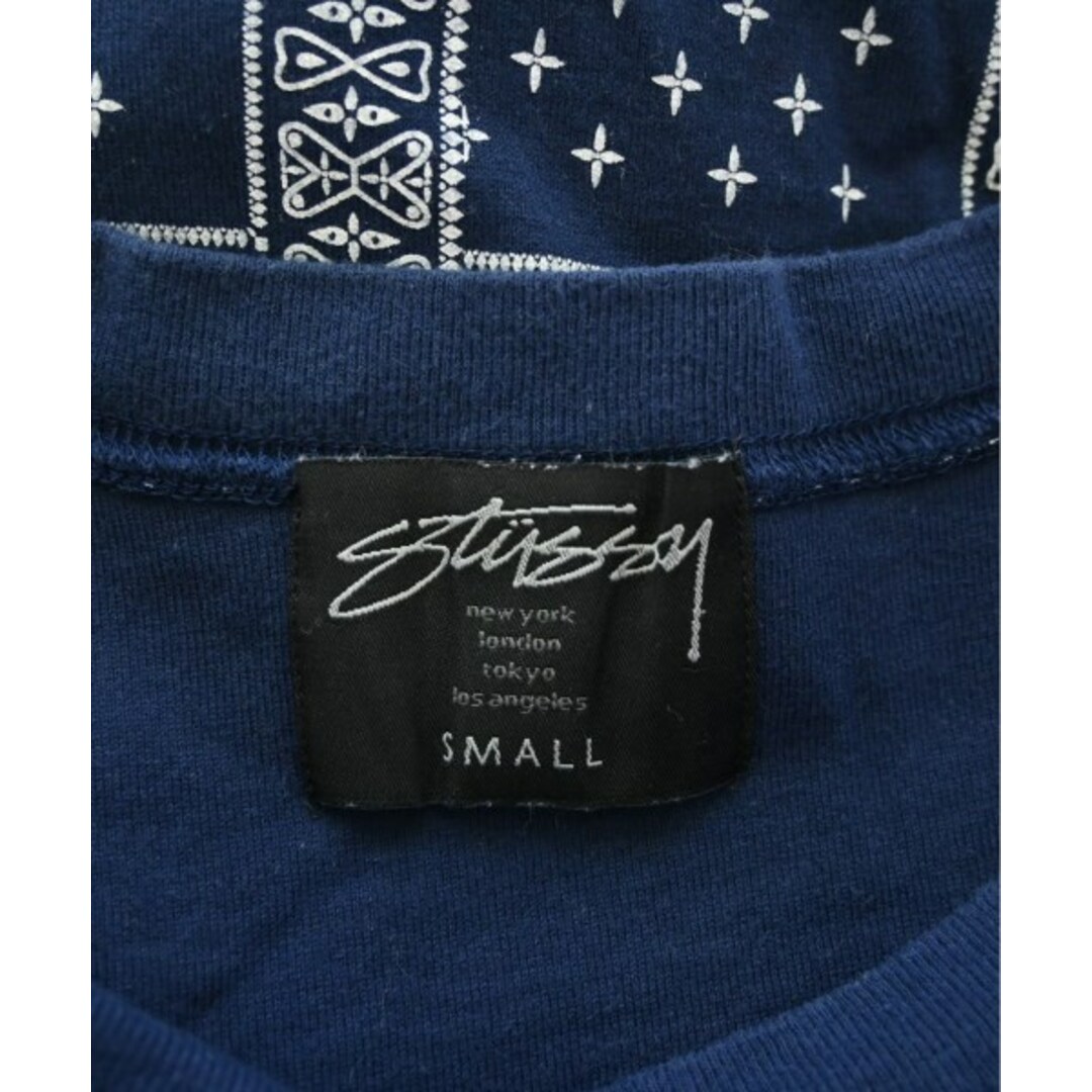 STUSSY(ステューシー)のSTUSSY ステューシー ノースリーブ S 紺x白(総柄) 【古着】【中古】 レディースのトップス(タンクトップ)の商品写真