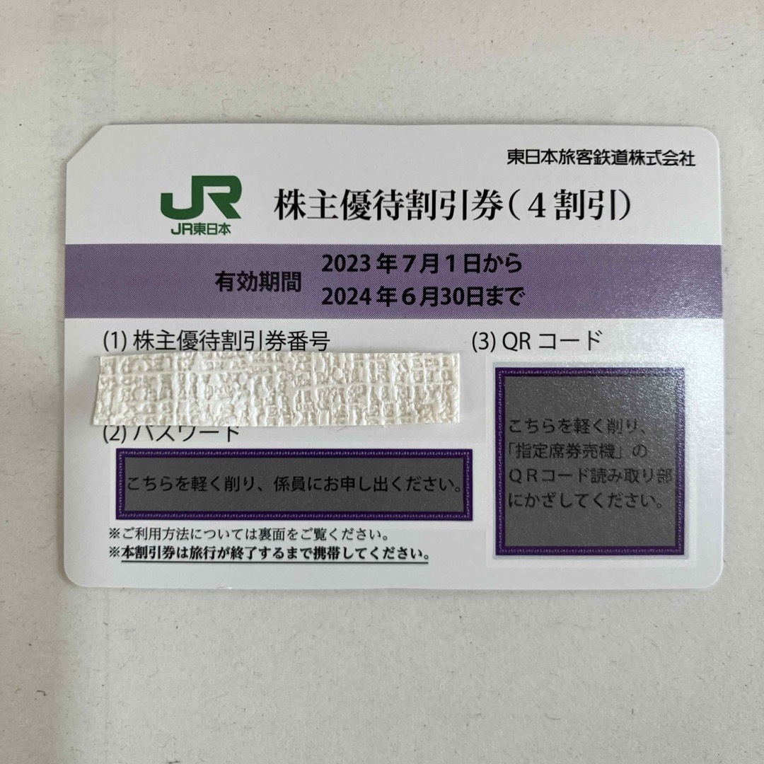 JR(ジェイアール)のJR東日本株主優待割引券　1枚 チケットの乗車券/交通券(鉄道乗車券)の商品写真