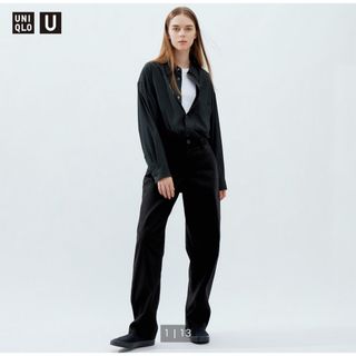 ユニクロ(UNIQLO)のUNIQLO U チノパン カーブパンツ　67cm  ブラック(チノパン)