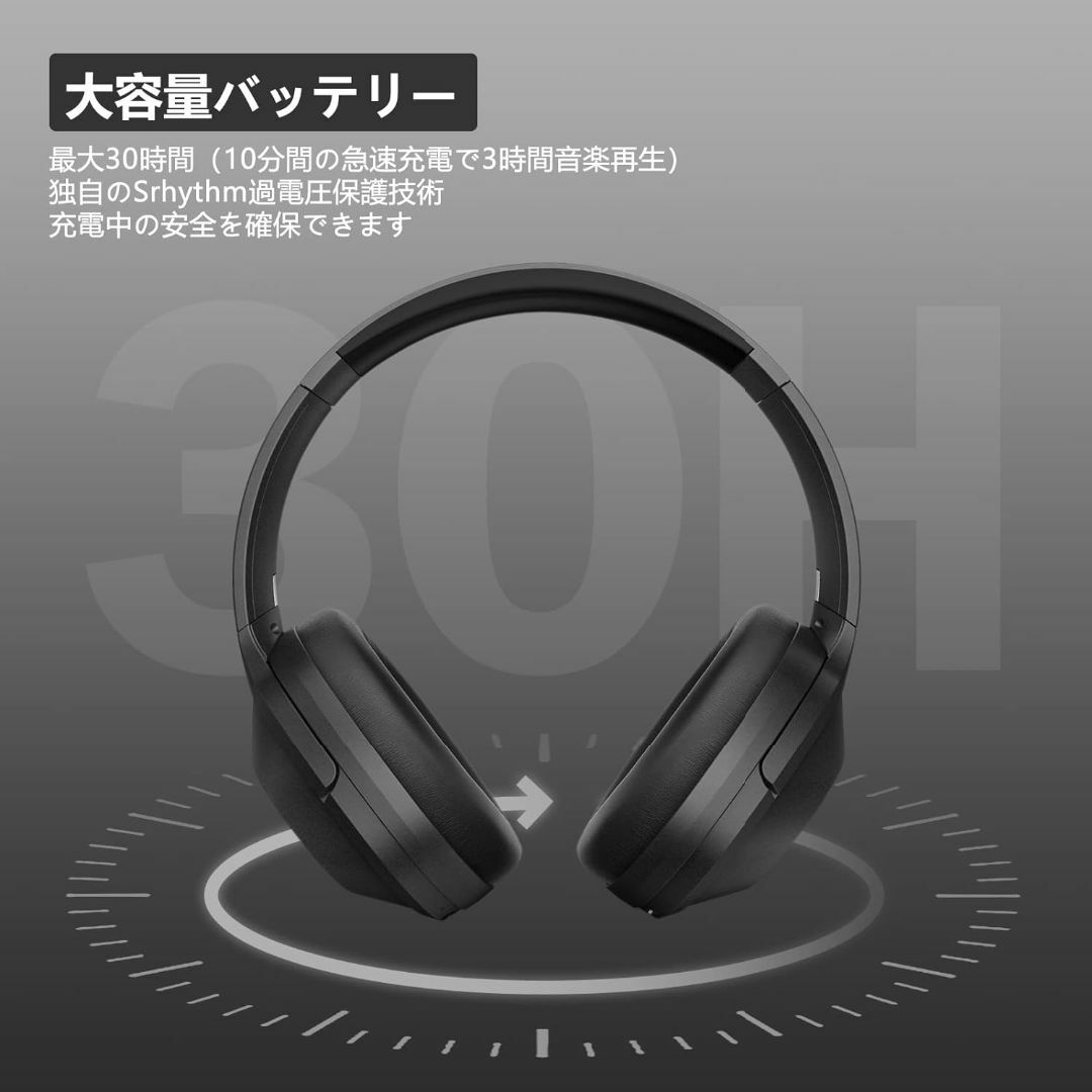 Srhythm NC85 Bluetooth ヘッドホン ワイヤレスヘッドホン スマホ/家電/カメラのオーディオ機器(ヘッドフォン/イヤフォン)の商品写真