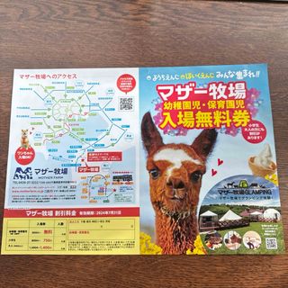 マザー牧場 幼稚園児 保育園児 入場無料券(動物園)