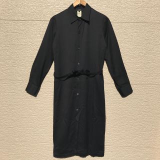 アーペーセー(A.P.C)のA.P.C. ワンピース シャツ 38 黒 ブラック フランス製(ひざ丈ワンピース)