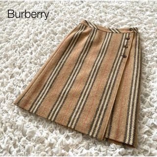 BURBERRY - 美品　バーバリー　ロンドン　ツイード　スカート　ストライプ　　38