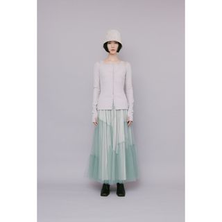 MURRAL - 新品　MURRAL  Leaf vein tulle skirt  Green