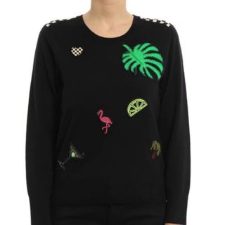 マークジェイコブス(MARC JACOBS)のMARC JACOBS レディースニット　ピーズパッチワーク装飾　M(ニット/セーター)