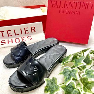 ヴァレンティノガラヴァーニ(valentino garavani)の箱付き未使用 VLTN フローラル テクスチャー スライド サンダル(サンダル)