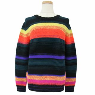 PS Paul Smith ピーエスポールスミス ニット サイズ:M プルオーバー クルーネック 長袖 グラデーション ボーダー ウール モヘヤブレンド マルチカラー トップス セーター【レディース】【中古】(ニット/セーター)