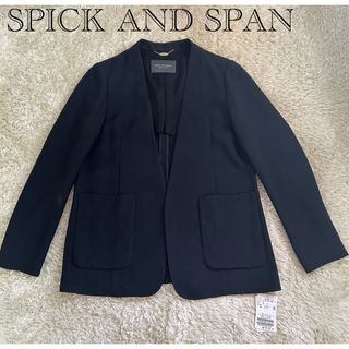 Spick & Span - 未使用品！SPICK AND SPAN ノーカラージャケット　ブラック