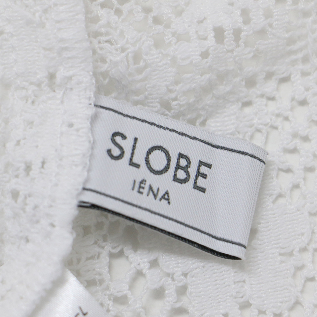 SLOBE IENA(スローブイエナ)のSLOBE IENA スローブ イエナ ワンピース シャツ ロング ガウン サイズ:FREE 羽織り バンドカラー クルーネック 長袖 レース シアー 透け ボタン コットン 綿 ナイロン レーヨン ホワイト 白 トップス 【レディース】【中古】 レディースのワンピース(ロングワンピース/マキシワンピース)の商品写真