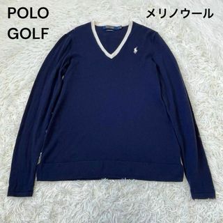 ポロラルフローレン(POLO RALPH LAUREN)のラルフローレン　ポロゴルフ　メリノウール　ニット　セーター　薄手　ブルー(その他)