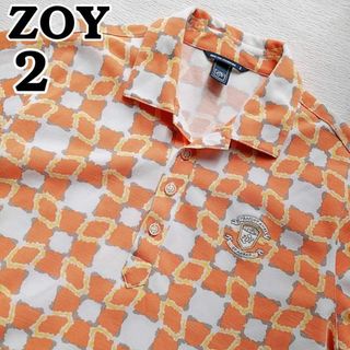 ゾーイ(ZOY)のZOY　半袖ポロシャツ　ゴルフ　MーL　オレンジ　シャリ感(ウエア)