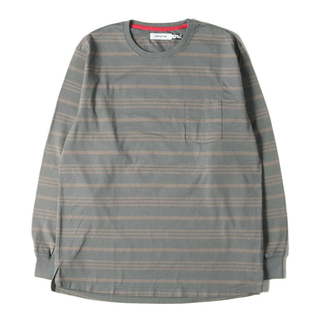 nonnative(ノンネイティブ)の新品 NONNATIVE ノンネイティブ Tシャツ サイズ:2 22W/23S ボーダー ロングスリーブ ポケットTシャツ DWELLER L/S TEE COTTON JERSEY BORDER NN-C4216 カーキ ベージュ CEMENT 【メンズ】 メンズのトップス(Tシャツ/カットソー(七分/長袖))の商品写真