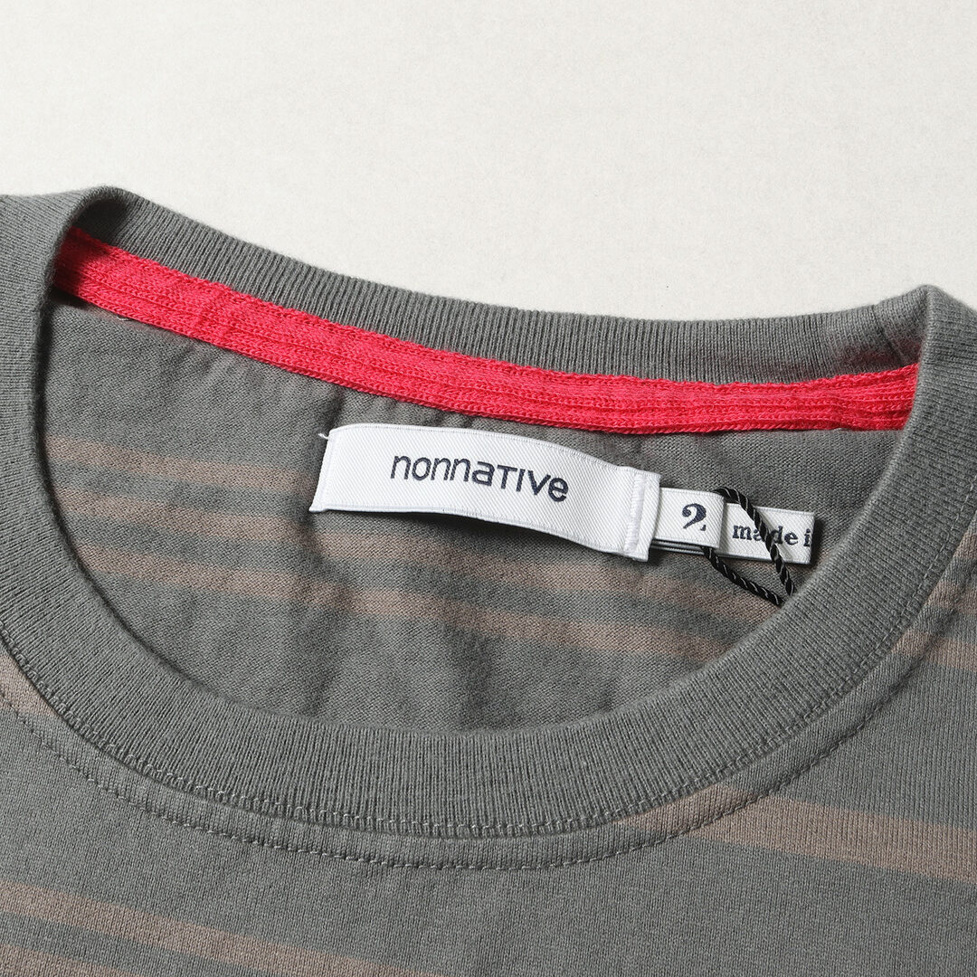 nonnative(ノンネイティブ)の新品 NONNATIVE ノンネイティブ Tシャツ サイズ:2 22W/23S ボーダー ロングスリーブ ポケットTシャツ DWELLER L/S TEE COTTON JERSEY BORDER NN-C4216 カーキ ベージュ CEMENT 【メンズ】 メンズのトップス(Tシャツ/カットソー(七分/長袖))の商品写真