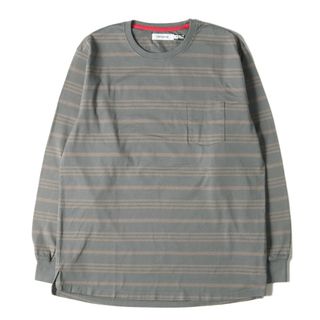 ノンネイティブ(nonnative)の新品 NONNATIVE ノンネイティブ Tシャツ サイズ:2 22W/23S ボーダー ロングスリーブ ポケットTシャツ DWELLER L/S TEE COTTON JERSEY BORDER NN-C4216 カーキ ベージュ CEMENT 【メンズ】(Tシャツ/カットソー(七分/長袖))