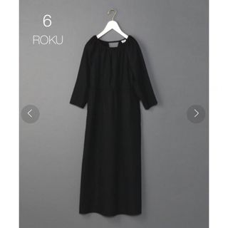 ロク(6 (ROKU))の6 ロク　ユナイテッドアローズ  ロングワンピース　ブラック　36(ロングワンピース/マキシワンピース)