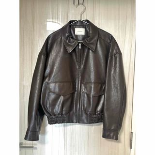 韓国　SIYAZU fake leather bomber jacket(レザージャケット)