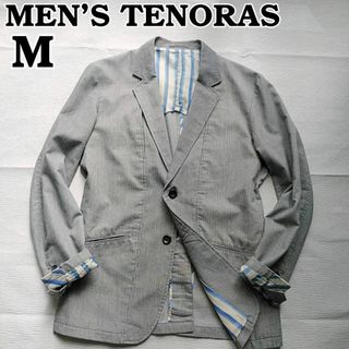 メンズティノラス(MEN'S TENORAS)の春秋　2B　背抜き　アンコン　テーラード　グレーストライプ　M　メンズティノラス(テーラードジャケット)