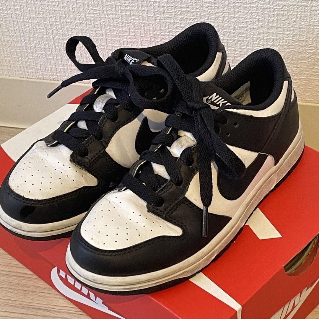 NIKE(ナイキ)のNike PS Dunk Low  White Black パンダ　19.5cm キッズ/ベビー/マタニティのキッズ靴/シューズ(15cm~)(スニーカー)の商品写真