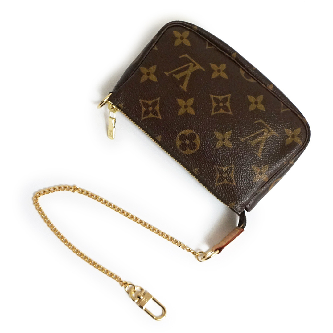 LOUIS VUITTON(ルイヴィトン)のルイ ヴィトン ミニ ポシェット アクセソワール アクセサリーポーチ T＆B ハンド ミニ チェーン バッグ モノグラム ブラウン 茶 M60153 箱付 LOUIS VUITTON（未使用保管品） レディースのファッション小物(ポーチ)の商品写真