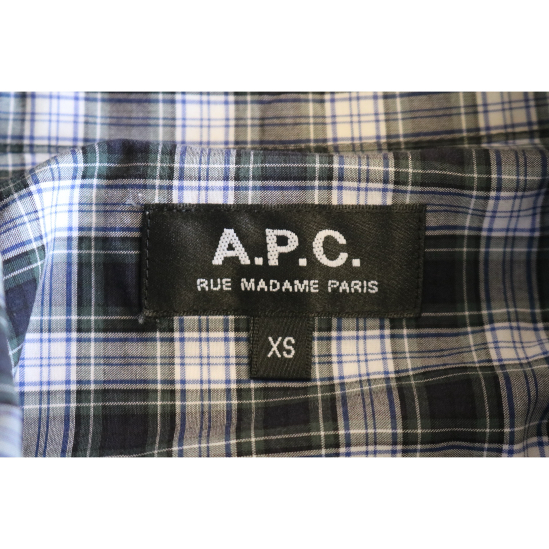 A.P.C(アーペーセー)の【A.P.C】長袖シャツ　チェック　薄手　青　S-M相当★ メンズのトップス(シャツ)の商品写真