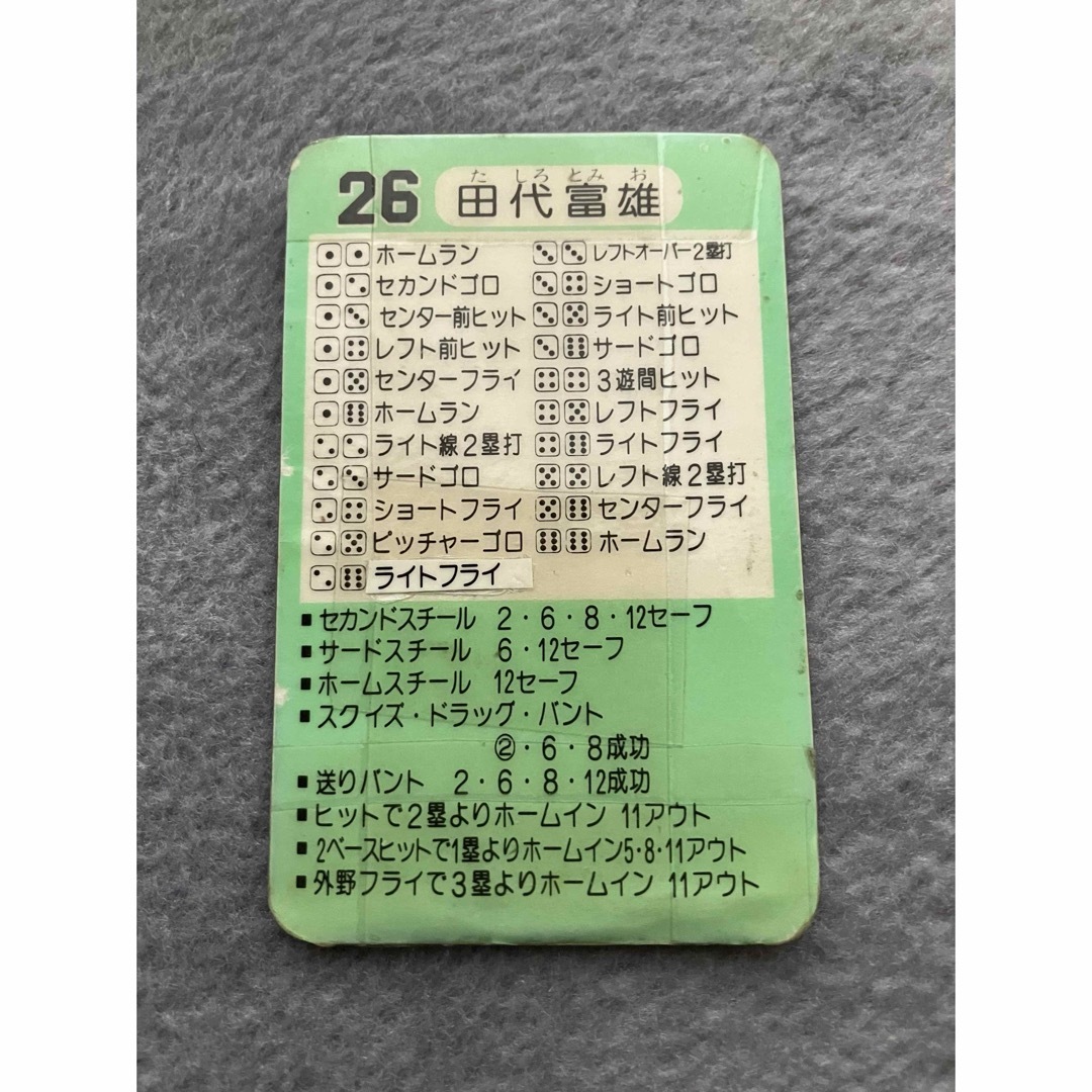 タカラプロ野球選手カード 56年度 横浜 大洋ホエールズ 田代富雄選手 エンタメ/ホビーのトレーディングカード(シングルカード)の商品写真