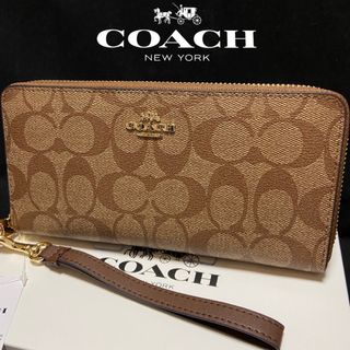 コーチ(COACH)の贈り物にも☆コーチ 長財布　安定人気のライトブラウン メンズレディス(長財布)