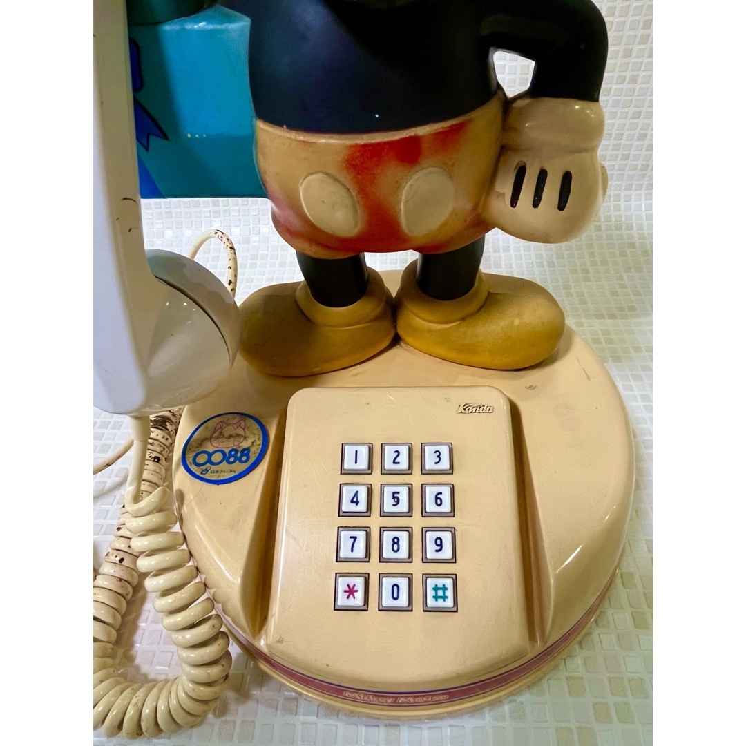 Disney(ディズニー)の昭和レトロ　ミッキーマウス　プッシュフォン　電話機 エンタメ/ホビーのコレクション(その他)の商品写真