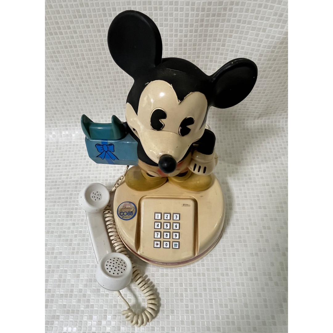 Disney(ディズニー)の昭和レトロ　ミッキーマウス　プッシュフォン　電話機 エンタメ/ホビーのコレクション(その他)の商品写真