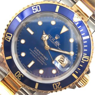 ロレックス(ROLEX)の　ロレックス ROLEX サブマリーナー デイト 16613 T番 ブルー ステンレススチール、イエローゴールド メンズ 腕時計(その他)