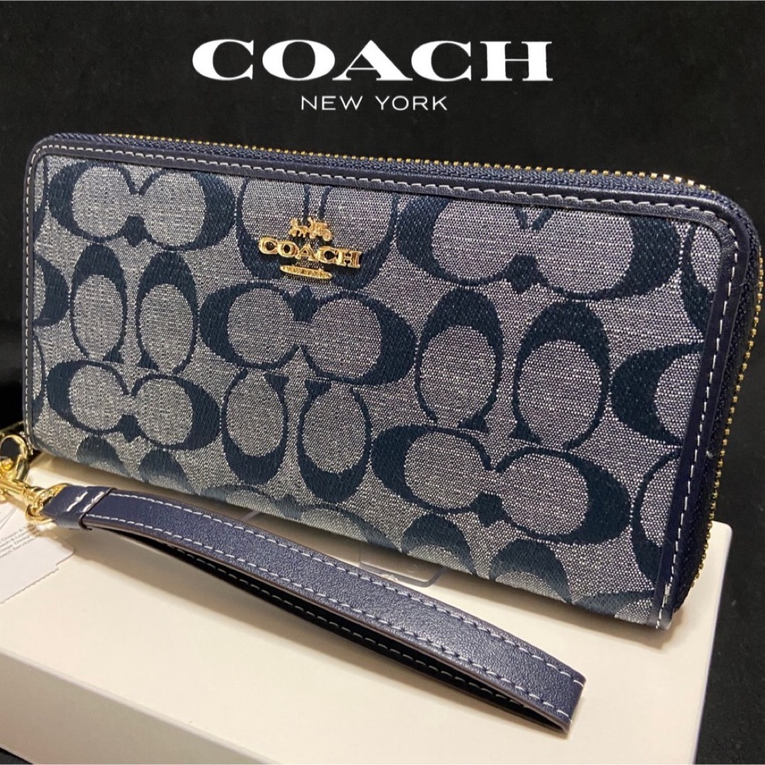 COACH(コーチ)の贈り物にも☆コーチ 長財布　人気のデニムストライプ　メンズレディス メンズのファッション小物(長財布)の商品写真