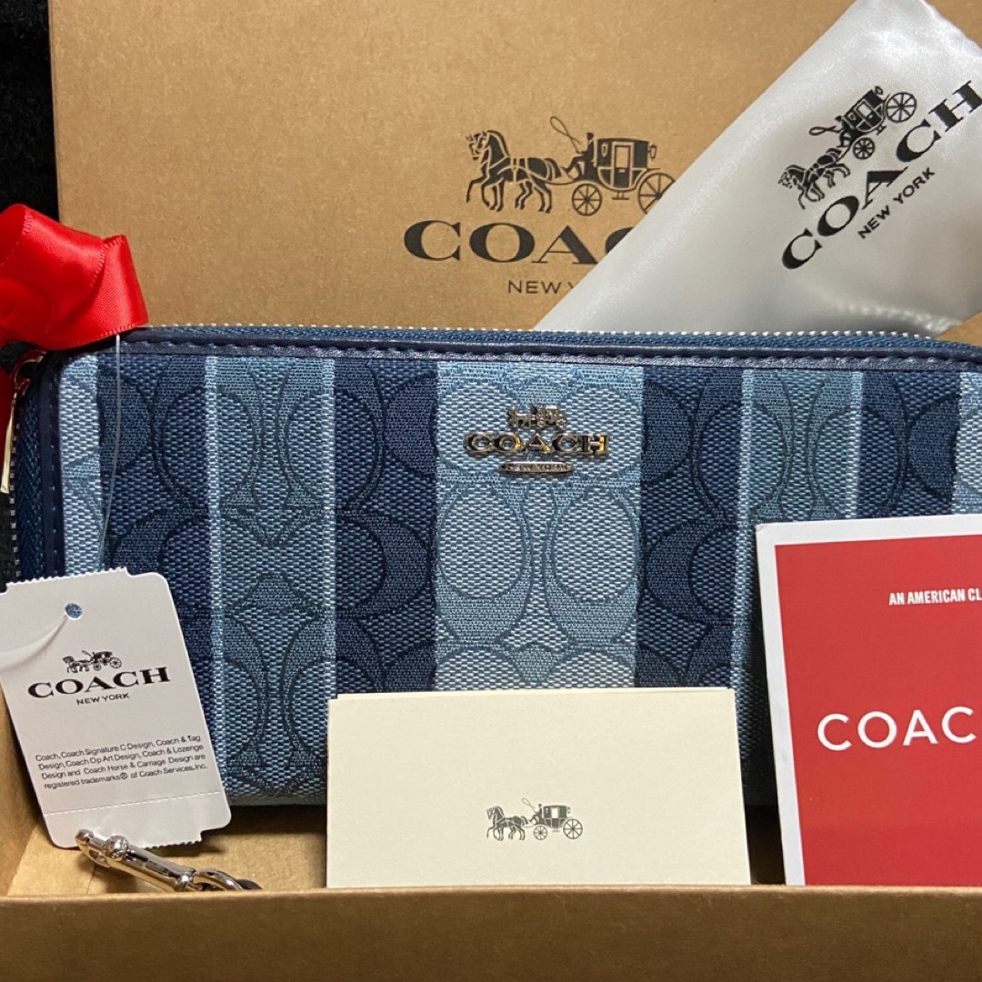 COACH(コーチ)の贈り物にも☆コーチ 長財布　おしゃれ人気のデニムストライプ　メンズレディス メンズのファッション小物(長財布)の商品写真