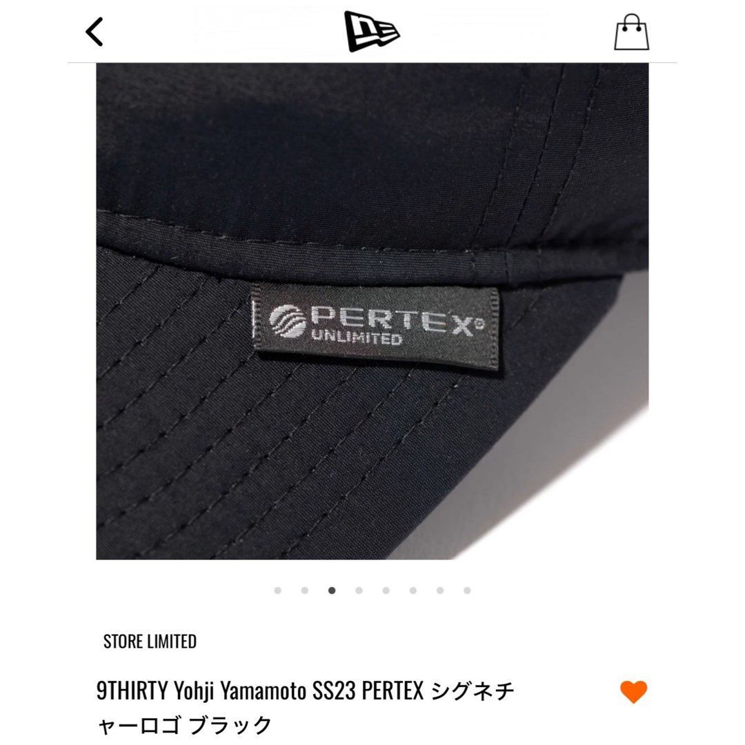 Yohji Yamamoto(ヨウジヤマモト)のYohji Yamamoto SS23 PERTEX シグネチャーロゴ ブラック メンズの帽子(キャップ)の商品写真