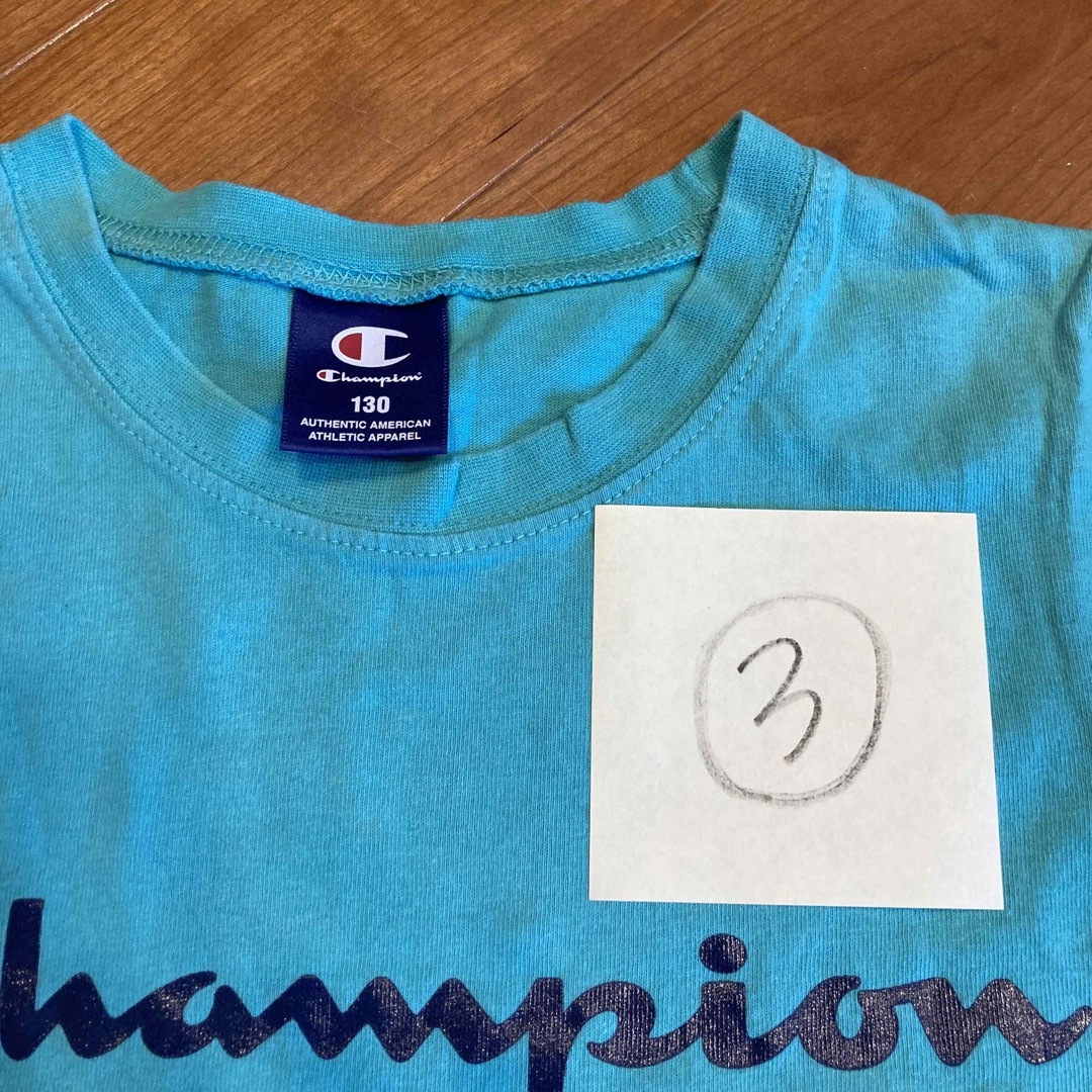 Champion(チャンピオン)のchampion グリーン Tシャツ 130③双子さんお揃い キッズ/ベビー/マタニティのキッズ服男の子用(90cm~)(Tシャツ/カットソー)の商品写真