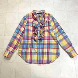 ポロラルフローレン(POLO RALPH LAUREN)のPOLO RALPH LAUREN★チェックフリルシャツ　140(ブラウス)