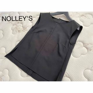 ノーリーズ(NOLLEY'S)の美品NOLLEY'Sノーリーズ ノースリーブデザインブラウス黒36(シャツ/ブラウス(半袖/袖なし))