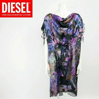 ディーゼル(DIESEL)のDIESEL ビンテージシルク風 チュニック ワンピース(ひざ丈ワンピース)