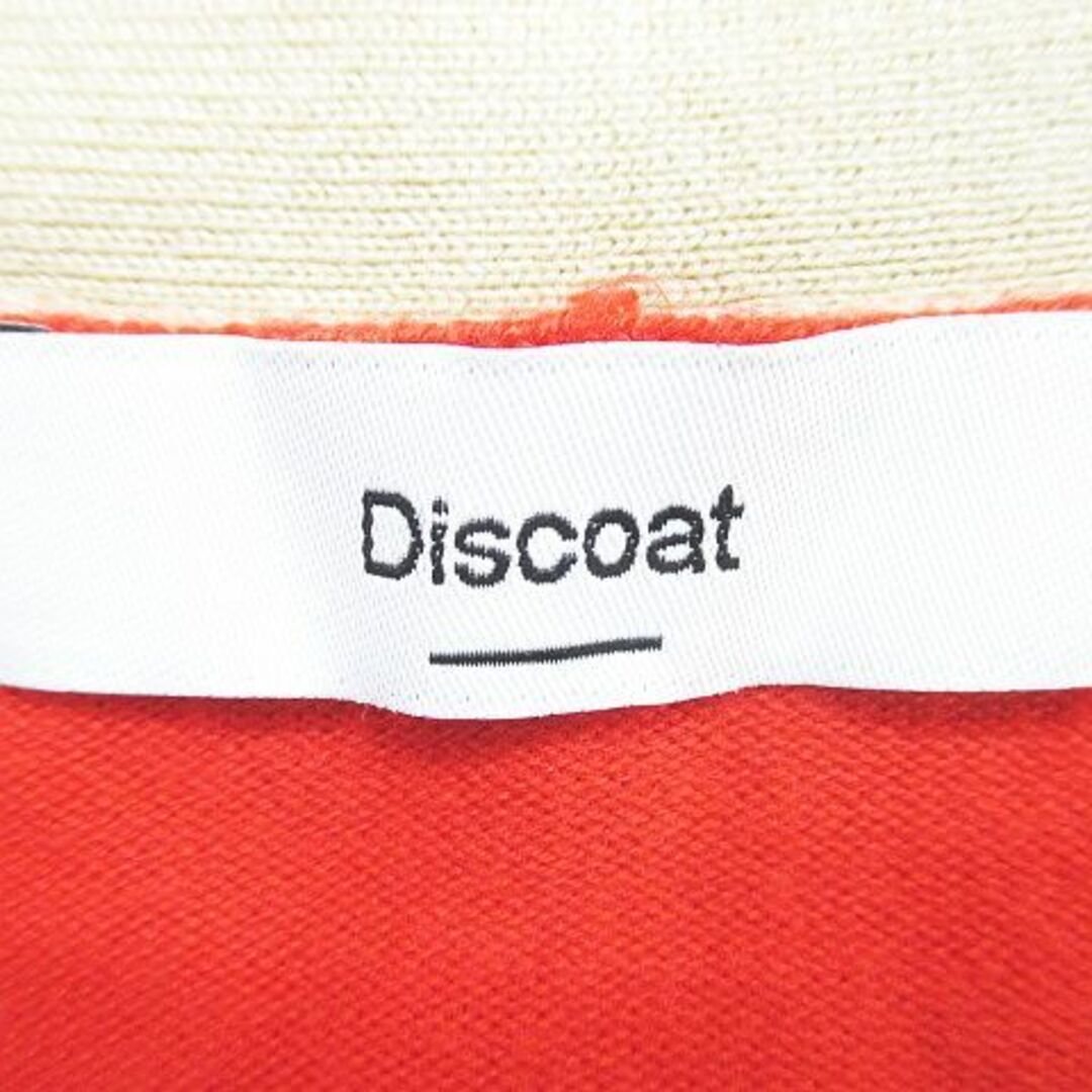Discoat(ディスコート)のディスコート 長袖 カーディガン ニット M オレンジ系 ボタン リブ 無地 レディースのトップス(カーディガン)の商品写真