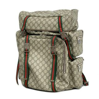 グッチ(Gucci)の★SALE 【4gb1047】グッチ リュックサック/GGスプリーム/シェリーライン/761561/PVC/レザー/ブラウン/シルバー金具 【中古】 メンズ(リュック/バックパック)