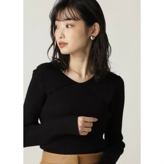 ナチュラルビューティーベーシック(NATURAL BEAUTY BASIC)のNATURAL BEAUTY BASIC [洗える]襟付きニット ブラック(その他)