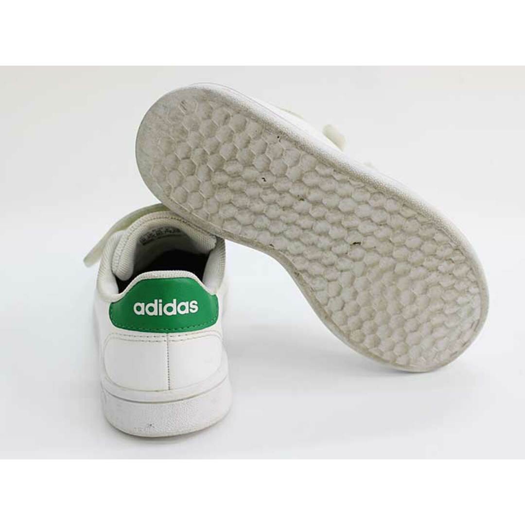 adidas(アディダス)の【値下げ!】▼アディダス/adidas▼17cm スニーカー/シューズ/靴 グリーン×ホワイト アドバンコート【中古】子供 キッズ kids 男の子 女の子 春夏秋冬 901132 shoes キッズ/ベビー/マタニティのキッズ靴/シューズ(15cm~)(スニーカー)の商品写真