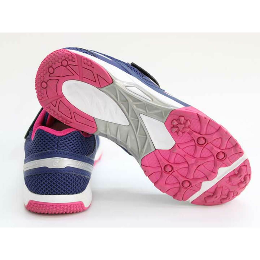 asics(アシックス)の▼アシックス/asics▼22cm スニーカー/スポーツシューズ/運動靴 紺×ピンク×グレー【中古】 子供 キッズ kids ジュニア 女の子 春夏秋冬 shoes 821042 キッズ/ベビー/マタニティのキッズ靴/シューズ(15cm~)(スニーカー)の商品写真